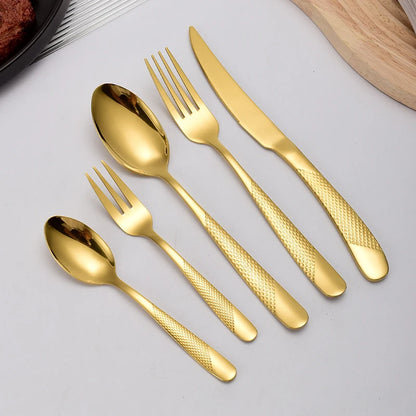 30Pcs Stainless Steel Cutlery Set, Luxury Dinnerware,