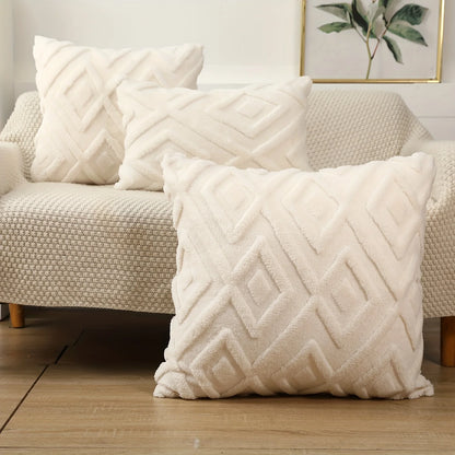 Soft Plush Snowflake Velvet Cream Pillow Covers