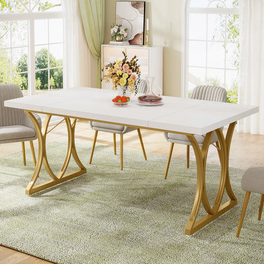 Tribesigns Farmhous Dining Table for 4-6 People, 63 L x31W x 30 H Inches