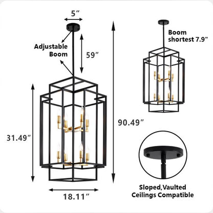 8-Lights Lantern Tiered Pendant Light Fixtures