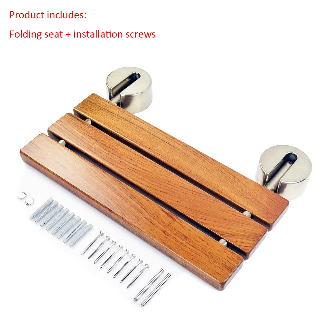 Teak Wood Folding Shower Seat Wall Mount