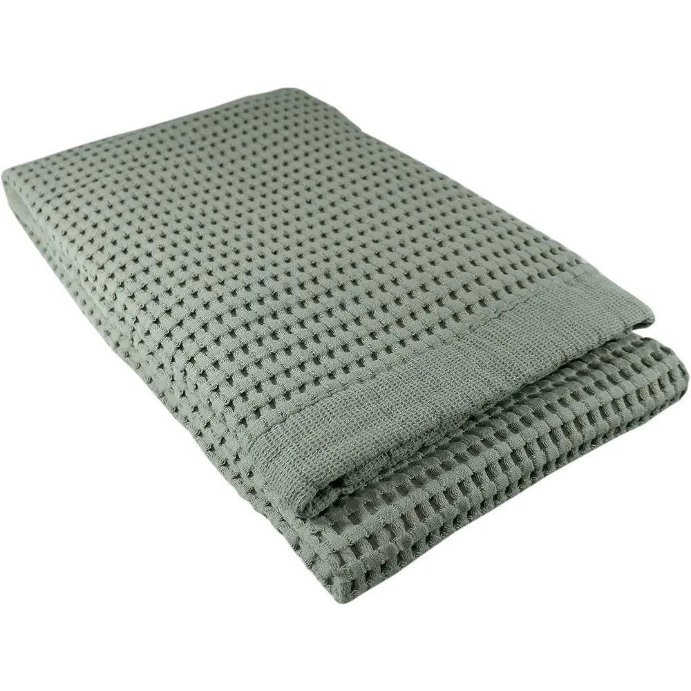 Waffle Towels Quick Dry Lint Free  Bath Towel, Modern Style (Sage Grey)