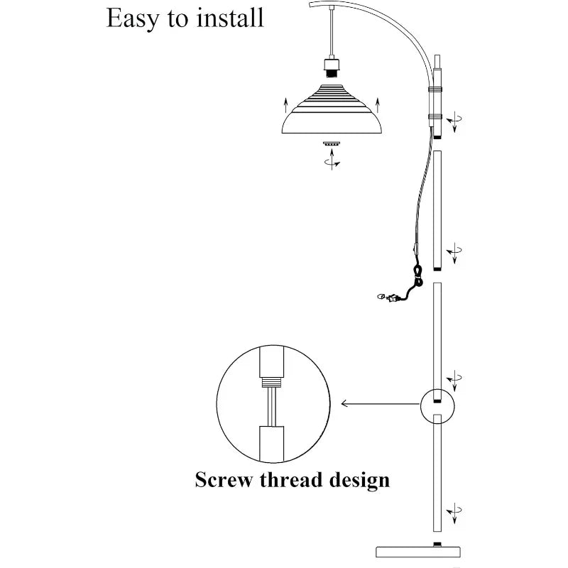 Industrial Floor Lamp in Gold Finish