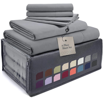 Luxury 6 Piece Bed Sheets  with Elastic,