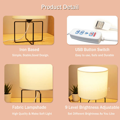 Bedside LED Table Lamp  Lighting USB \With Cable