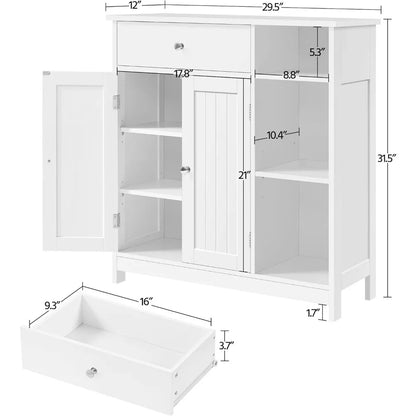 Bathroom Floor Cabinet, Kitchen Freestanding Storage Organizer