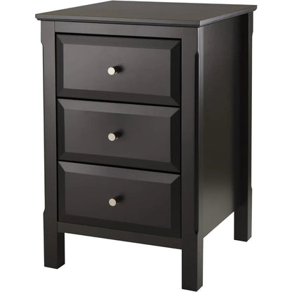 Black Nightstands Set of Bedside Tables