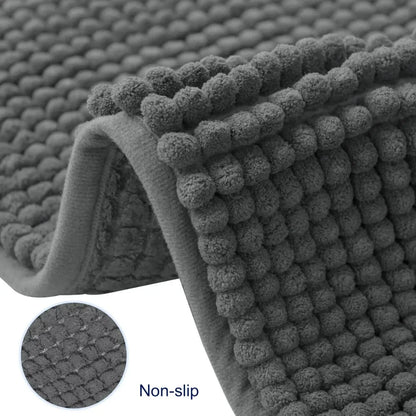 Chenille Bathroom Rugs Soft Non-Slip Super Water Absorbing