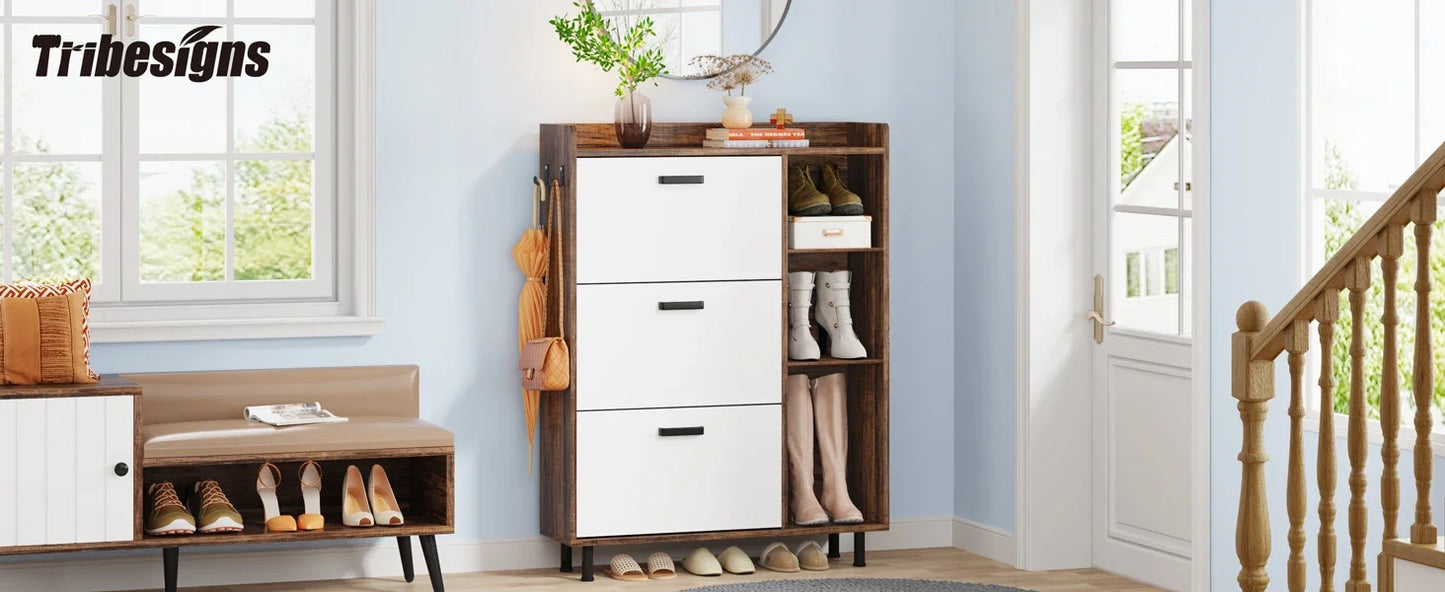 Flip Drawers Shoe Cabinet