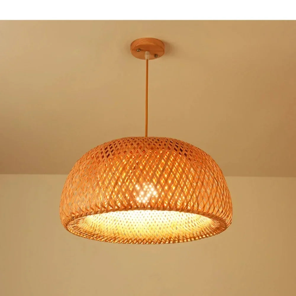 Bamboo PendanL LED Light Fixture