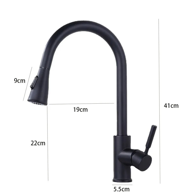 Brushed Kitchen Faucet Single Hole Pull Out Spout Kitchen Sink Mixer Tap Sprayer Head