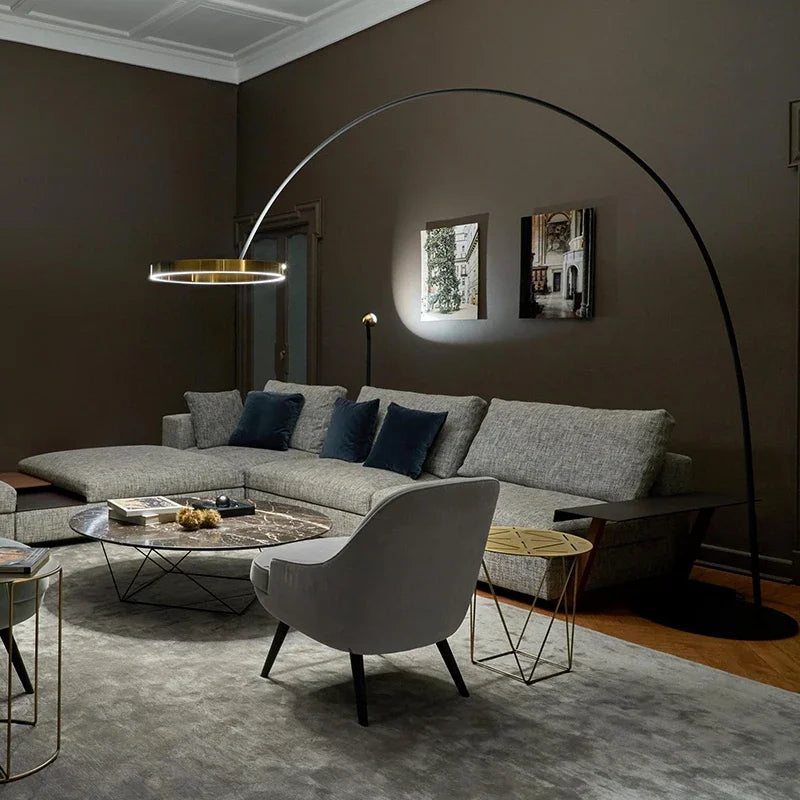 Nordic Circle Floor Lamp Modern LED Wrought Iron