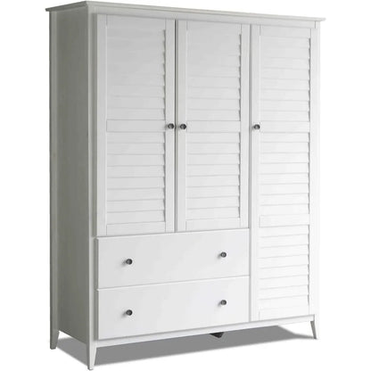 Greenport 3-Door Wardrobe, Brushed White