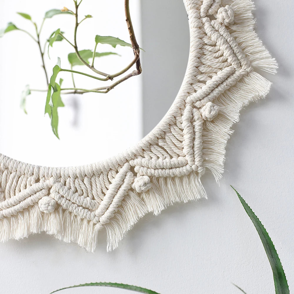 Macrame Wall Hanging Mirror Boho