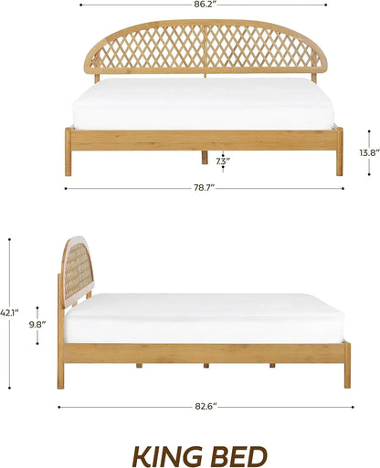 Bed Frame, Gemstone Wood with Headboard, 1000 Lb Capacity