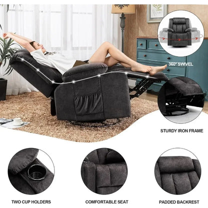 Massage Rocker with Heated 360 Degree Swivel Lazy Boy Recliner