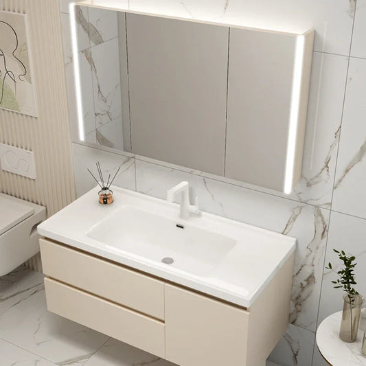 Display Bathroom Cabinet Ceramic Integrated Basin