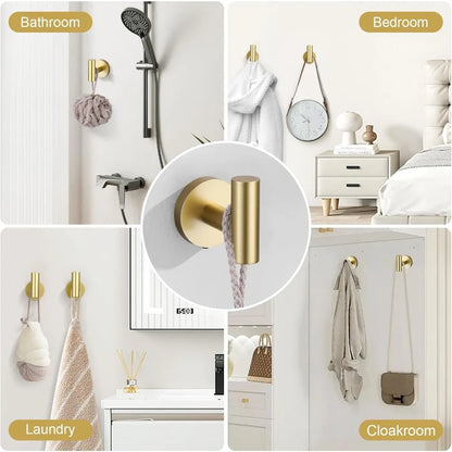 6 Pcs Bathroom Hardware Brushed Gold Towel Bar Set