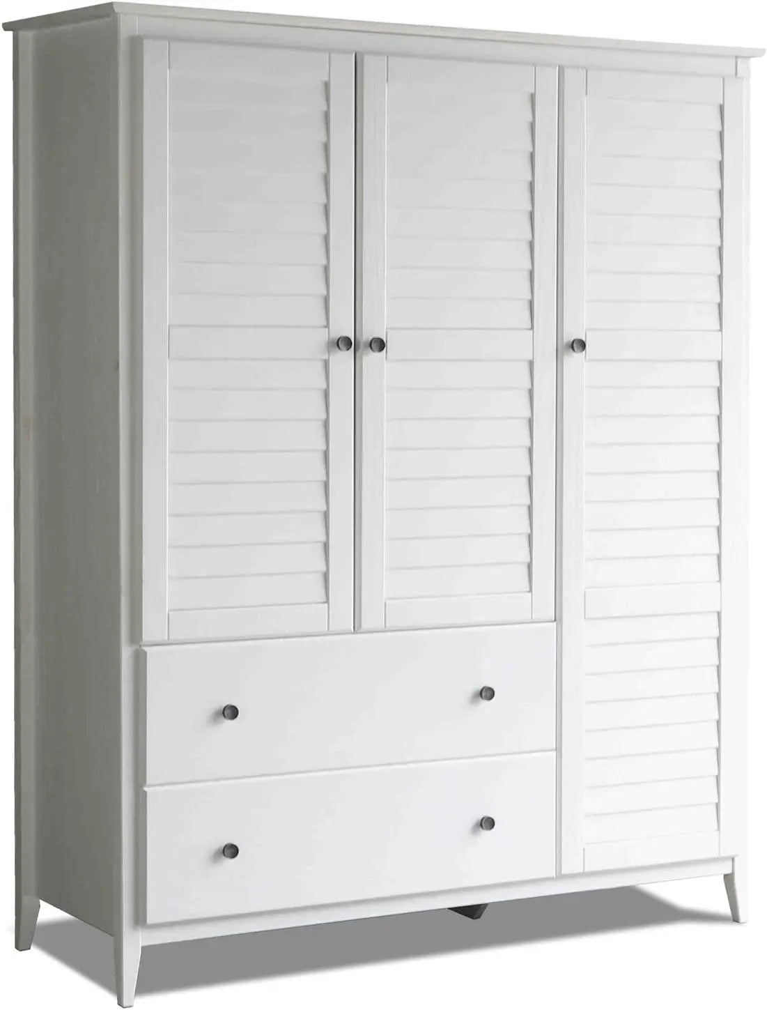 Greenport 3-Door Wardrobe, Brushed White