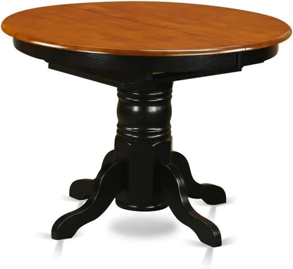 5 Piece Kitchen Table Set for 4 Includes an Oval Dining Table with Butterfly Leaf