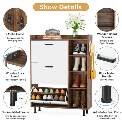 Flip Drawers Shoe Cabinet