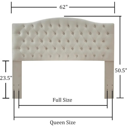 Luxury Soft Velvet Tufted Curved Design Padded Wood Head Board