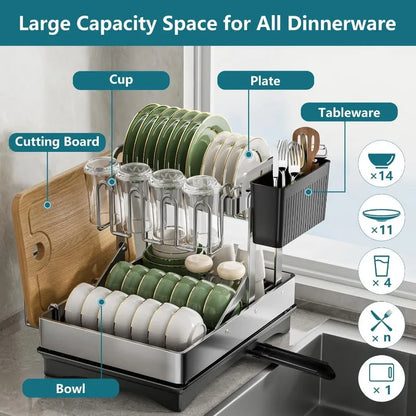 Stainless Steel Dish Drying Rack 2 Tier