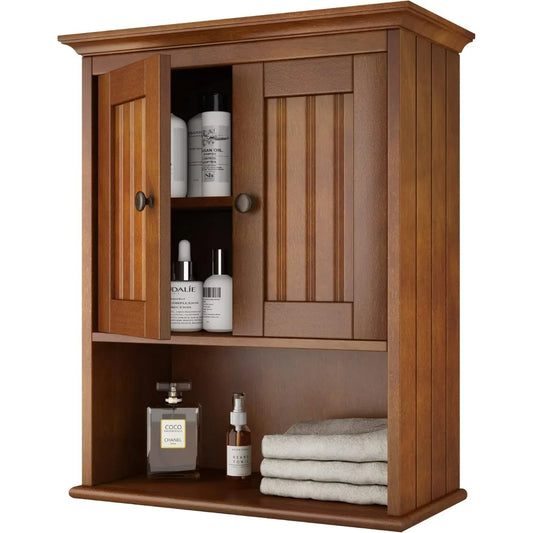 Bathroom wooden cabinet with door and adjustable shelf, simple cabinet wall mounted