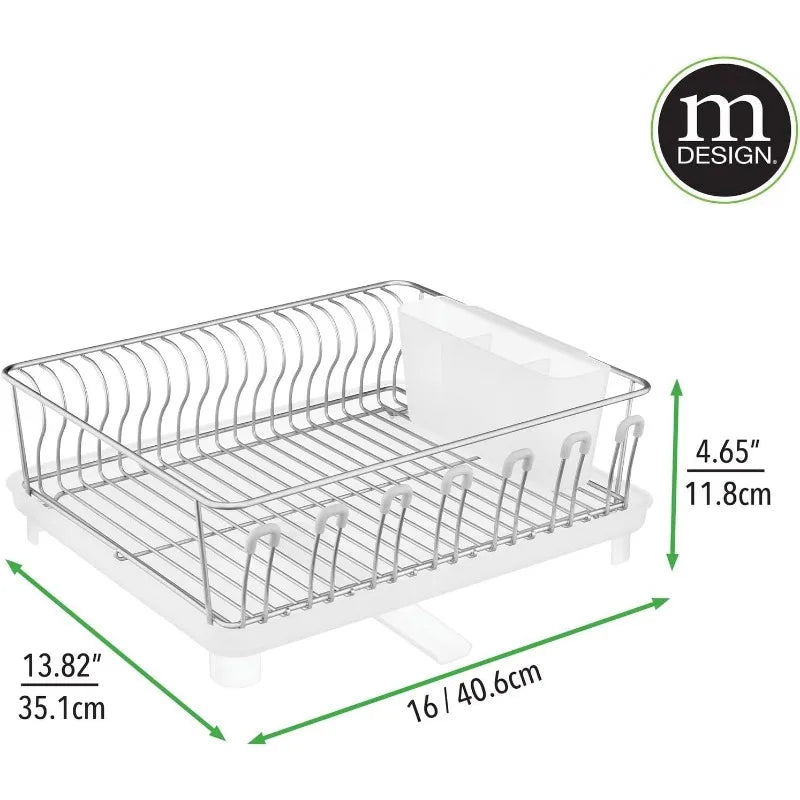 Alloy Steel Sink Dish Drying Rack Holder with Plastic Swivel Spout