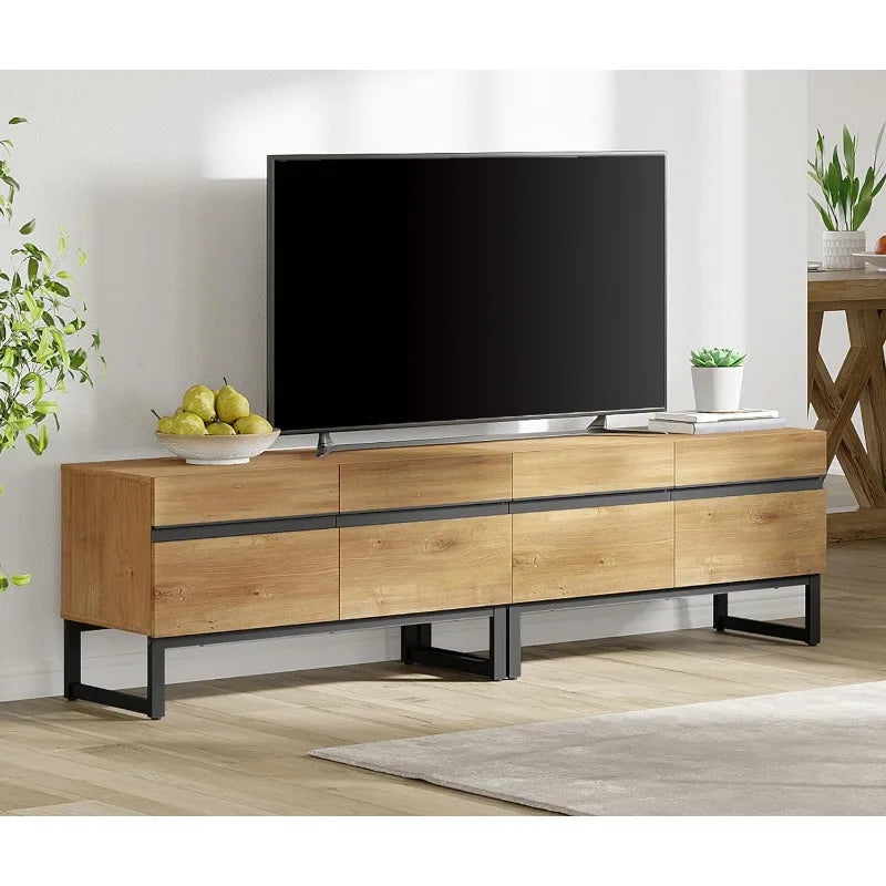 2 in 1 Modern TV Stand for TVs up to 75 inch, Wood TV Entertainment Center