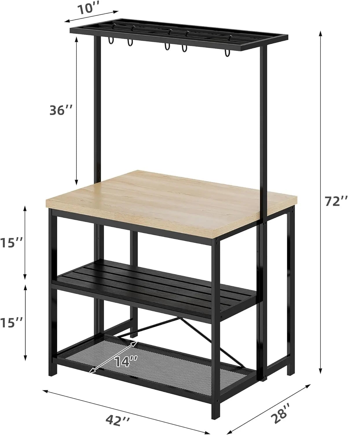 bakers Rack, Island Table for Kitchen,