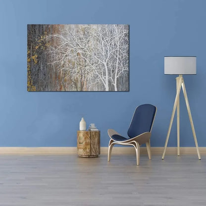 Autumn Painting On Canvas White Tree Wall Art Large Landscape