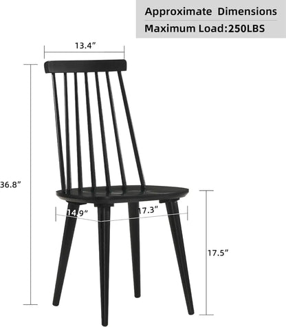 Dining Chairs Set of 4 Wood Dining Room Chair Black Spindle