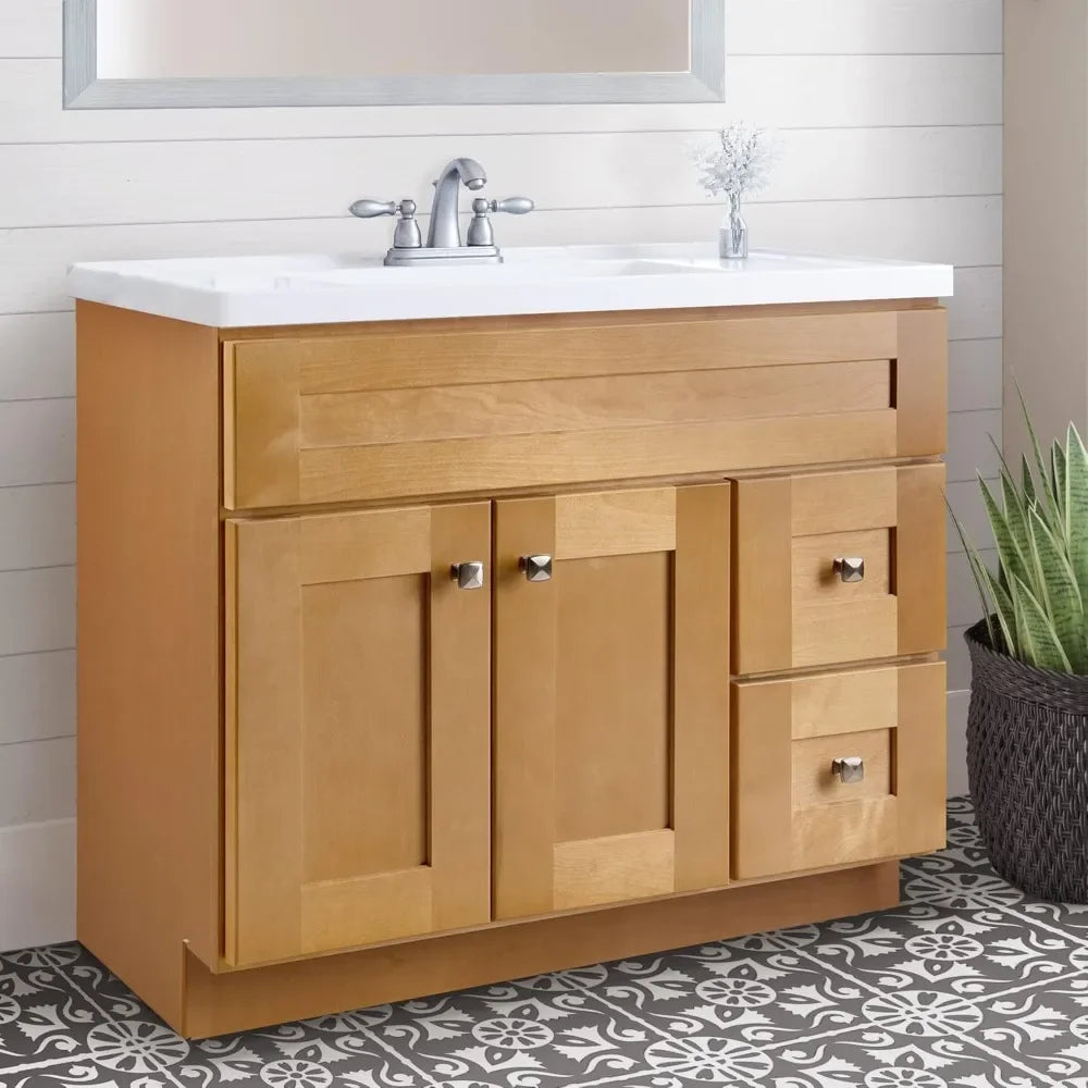 Base Bathroom Vanity Cabinet, Modern Birch Dimensions: 36 inches W x 21.73 inches D x 31.5 inches H