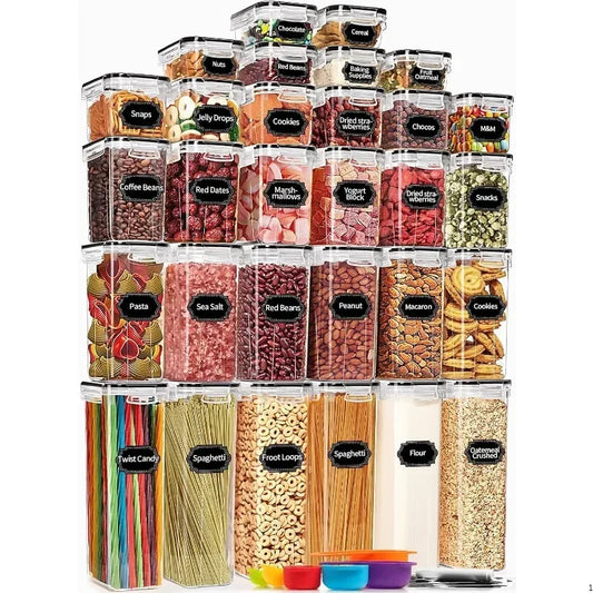 30 Pack Airtight Food Storage Containers for Kitchen Pantry