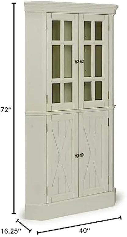 Seaside Lodge Corner China Cabinet, Off White