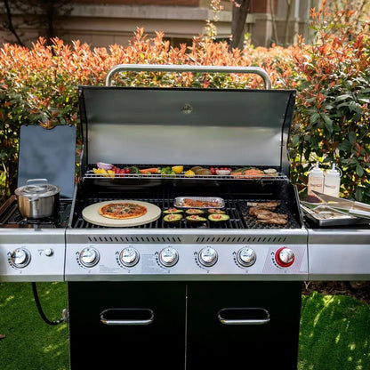 Royal Gourmet GA6402H 6-Burner Propane Gas Grill with Sear Burner and Side Burner,