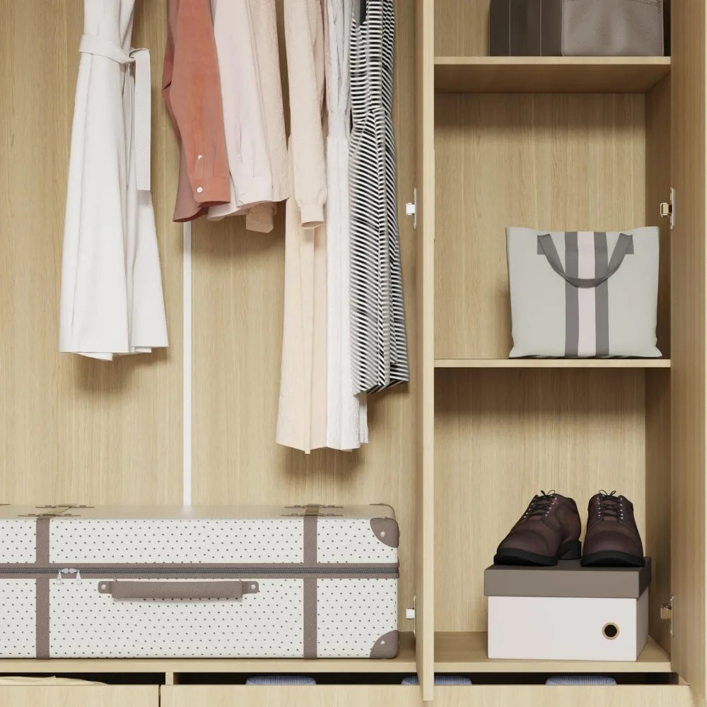 wardrobe Equipped with drawer hangers and shelves