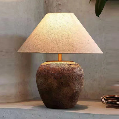 Table Lamps LED Creative Retro Ceramic Pot Desk Light for Home