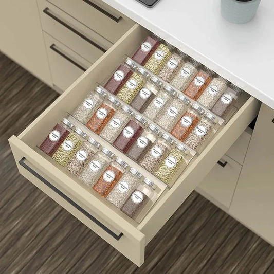 Spice Rack Tray Acrylic 4 Tier Spice Drawer Organizer