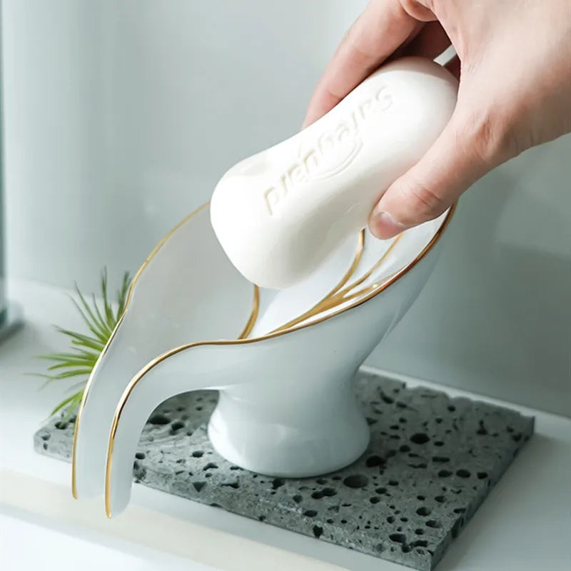 Ceramic Soap Dish Lightweight Luxury Drain