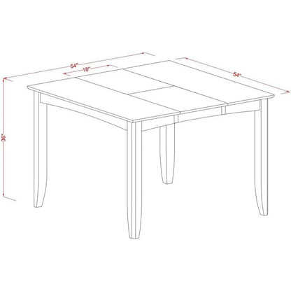 7 Piece Kitchen Counter Height Set Consist of a Square Pub Table with Pedestal and 6 Dining Room Chairs