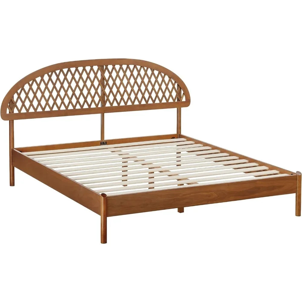 Bed Frame, Gemstone Wood with Headboard, 1000 Lb Capacity