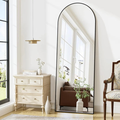 Arched Floor Mirror, 65"x22" Full Length