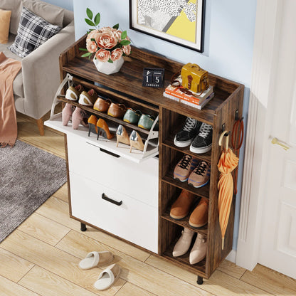 Flip Drawers Shoe Cabinet