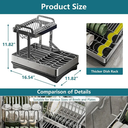 Stainless Steel Dish Drying Rack 2 Tier