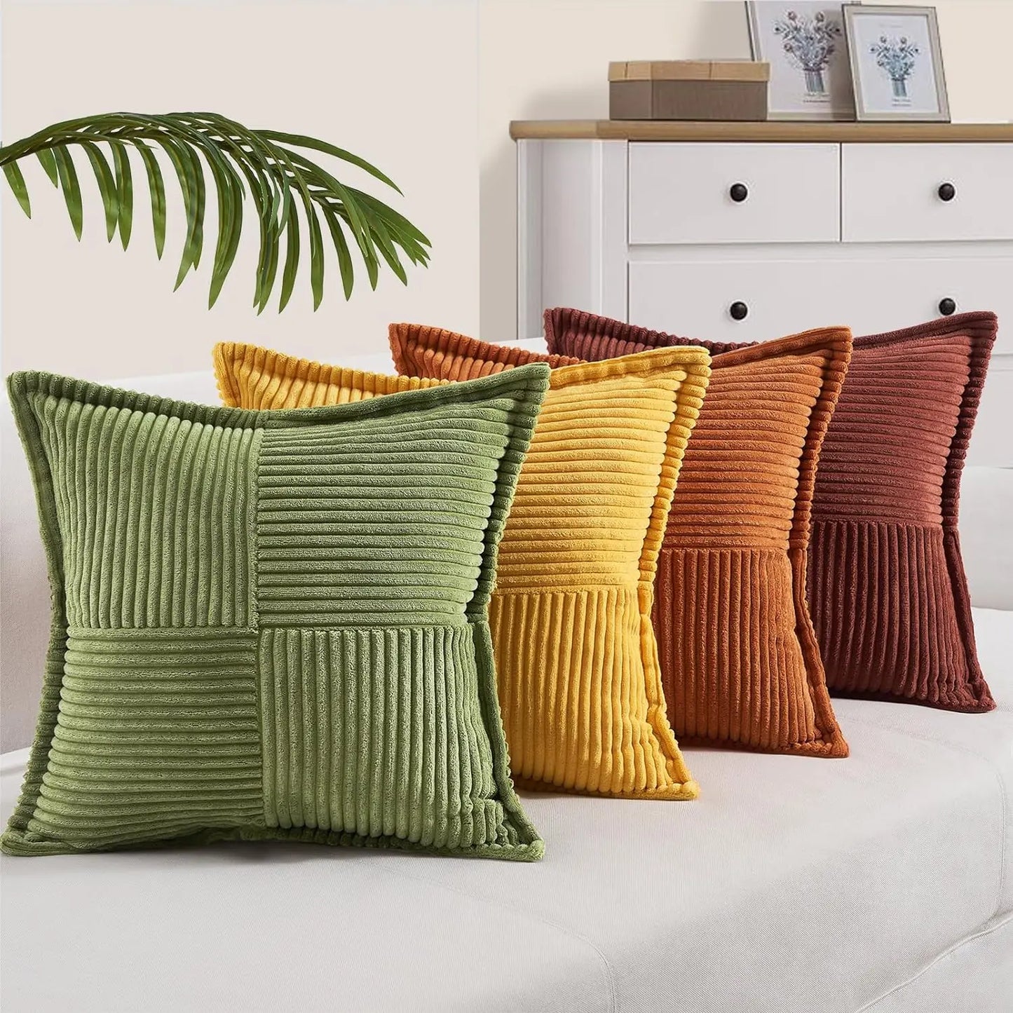 Throw Cushion Cover 45x45cm Corduroy Pillow Covers