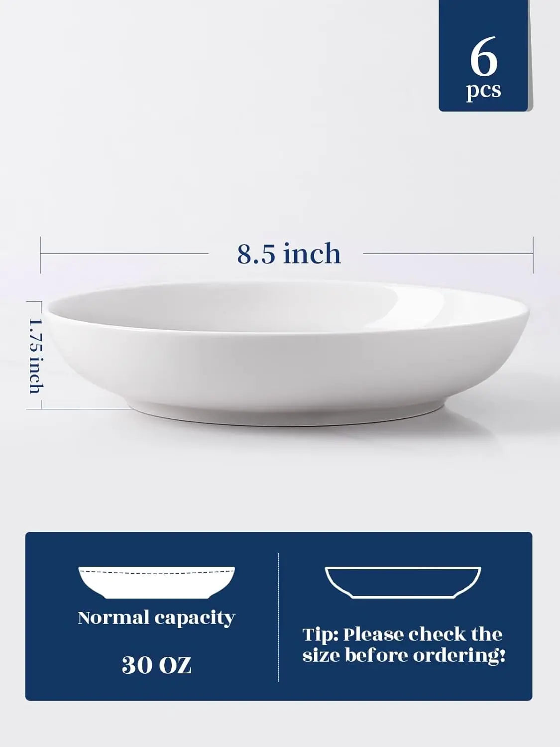 Pasta Bowls, 30oz Bowls White