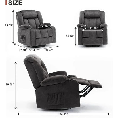 Massage Rocker with Heated 360 Degree Swivel Lazy Boy Recliner