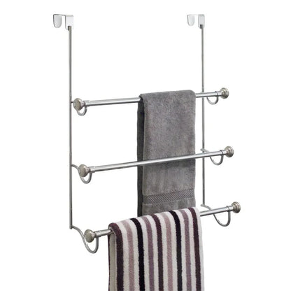 Over the Shower Door Towel Rack for Bathroom, Chrome/Brushed